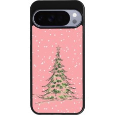 Google Pixel 10 Pro XL Case Hülle - Silikon schwarz Christmas 25 Pink Tree