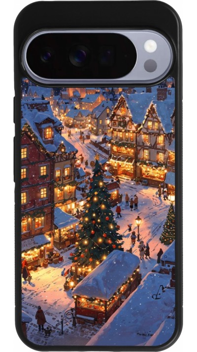 Google Pixel 10 Pro XL Case Hülle - Silikon schwarz Christmas 25 Xmas Village