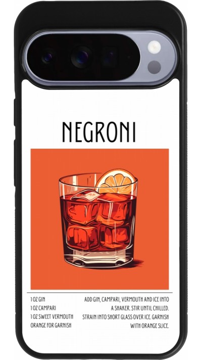 Google Pixel 10 Pro XL Case Hülle - Silikon schwarz Cocktail Rezept Negroni