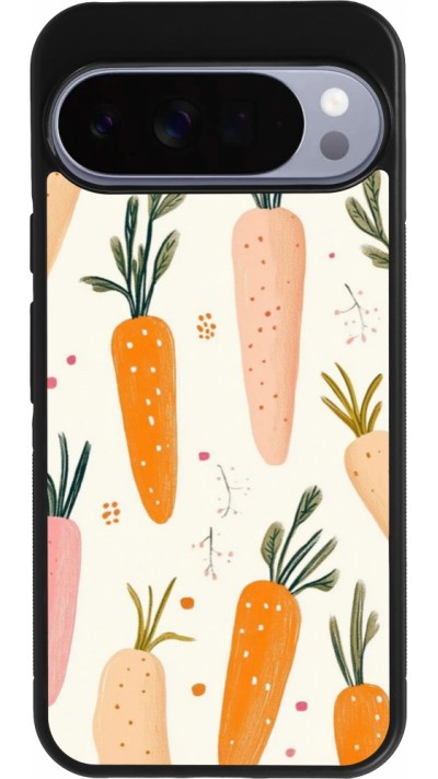 Coque Google Pixel 10 Pro XL - Silicone rigide noir Easter 2026 Illustration carrots