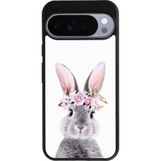 Coque Google Pixel 10 Pro XL - Silicone rigide noir Easter 2023 flower bunny