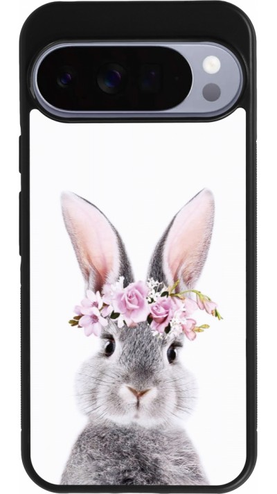 Google Pixel 10 Pro XL Case Hülle - Silikon schwarz Easter 2023 flower bunny