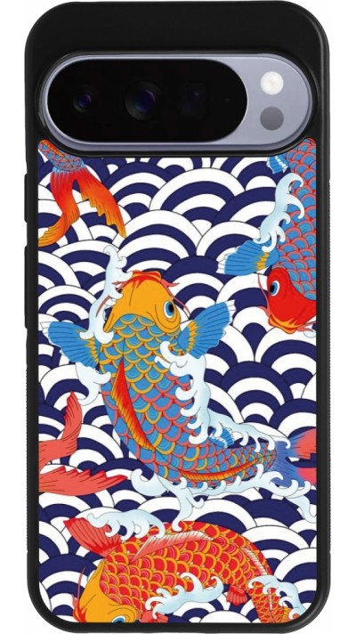 Coque Google Pixel 10 Pro XL - Silicone rigide noir Easter 2023 japanese fish