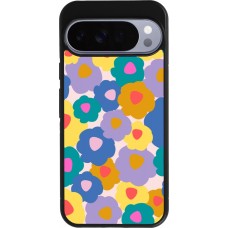 Coque Google Pixel 10 Pro XL - Silicone rigide noir Easter 2024 flower power