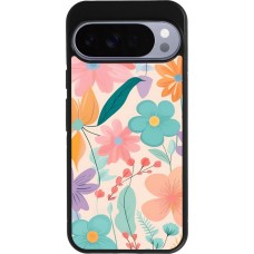 Coque Google Pixel 10 Pro XL - Silicone rigide noir Easter 2024 spring flowers