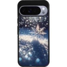 Coque Google Pixel 10 Pro XL - Silicone rigide noir Flocon Solaire Éclat