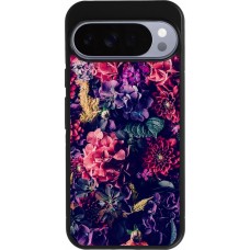 Coque Google Pixel 10 Pro XL - Silicone rigide noir Flowers Dark