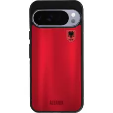 Coque Google Pixel 10 Pro XL - Silicone rigide noir Maillot de football Albanie personnalisable