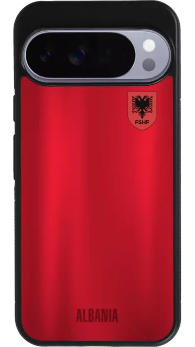 Coque Google Pixel 10 Pro XL - Silicone rigide noir Maillot de football Albanie personnalisable