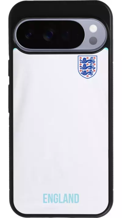Coque Google Pixel 10 Pro XL - Silicone rigide noir Maillot de football Angleterre 2022 personnalisable