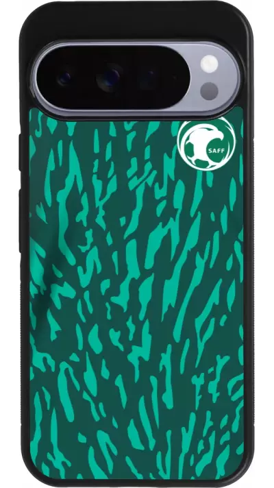Coque Google Pixel 10 Pro XL - Silicone rigide noir Maillot de football Arabie saoudite 2022 personnalisable