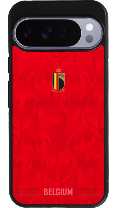 Coque Google Pixel 10 Pro XL - Silicone rigide noir Maillot de football Belgique 2026 personnalisable