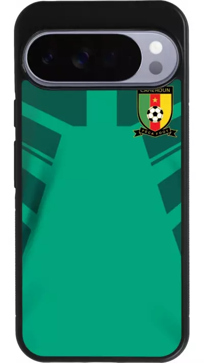 Coque Google Pixel 10 Pro XL - Silicone rigide noir Maillot de football Cameroun 2022 personnalisable
