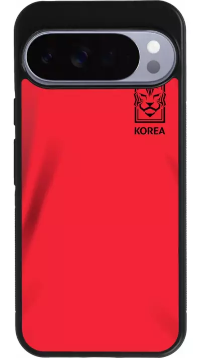 Coque Google Pixel 10 Pro XL - Silicone rigide noir Maillot de football Corée du Sud 2022 personnalisable