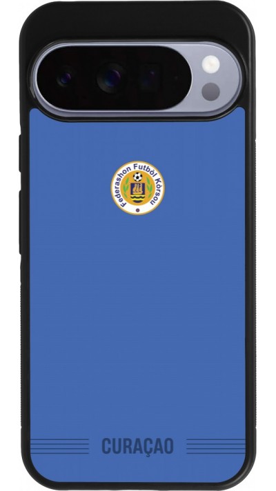 Coque Google Pixel 10 Pro XL - Silicone rigide noir Maillot de football Curaçao 2026 personnalisable