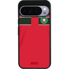 Coque Google Pixel 10 Pro XL - Silicone rigide noir Maillot de football Maroc 2022 personnalisable