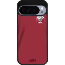 Coque Google Pixel 10 Pro XL - Silicone rigide noir Maillot de football Qatar 2022 personnalisable