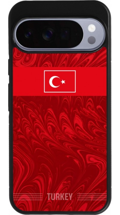 Coque Google Pixel 10 Pro XL - Silicone rigide noir Maillot de football Turquie 2026 personnalisable