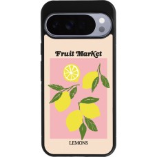 Coque Google Pixel 10 Pro XL - Silicone rigide noir Fruit market lemons 2026