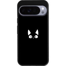 Coque Google Pixel 10 Pro XL - Silicone rigide noir Funny cat on black
