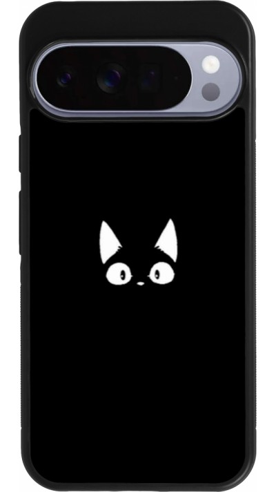 Coque Google Pixel 10 Pro XL - Silicone rigide noir Funny cat on black