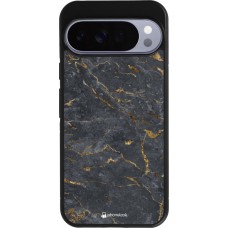 Coque Google Pixel 10 Pro XL - Silicone rigide noir Grey Gold Marble