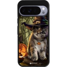 Google Pixel 10 Pro XL Case Hülle - Silikon schwarz Halloween 21 Witch cat