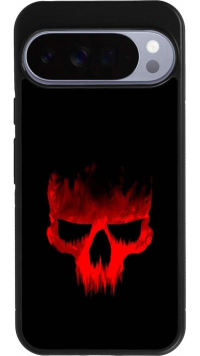 Coque Google Pixel 10 Pro XL - Silicone rigide noir Halloween 2023 scary skull