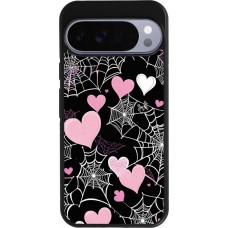 Coque Google Pixel 10 Pro XL - Silicone rigide noir Halloween 2024 girly