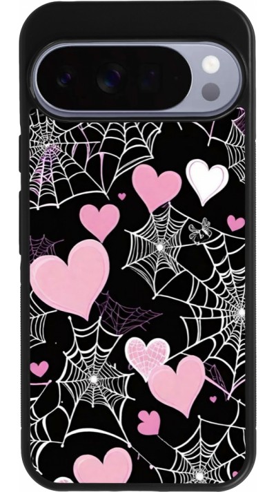Coque Google Pixel 10 Pro XL - Silicone rigide noir Halloween 2024 girly