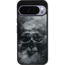 Coque Google Pixel 10 Pro XL - Silicone rigide noir Halloween 2024 smoky skull