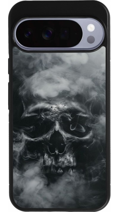 Coque Google Pixel 10 Pro XL - Silicone rigide noir Halloween 2024 smoky skull