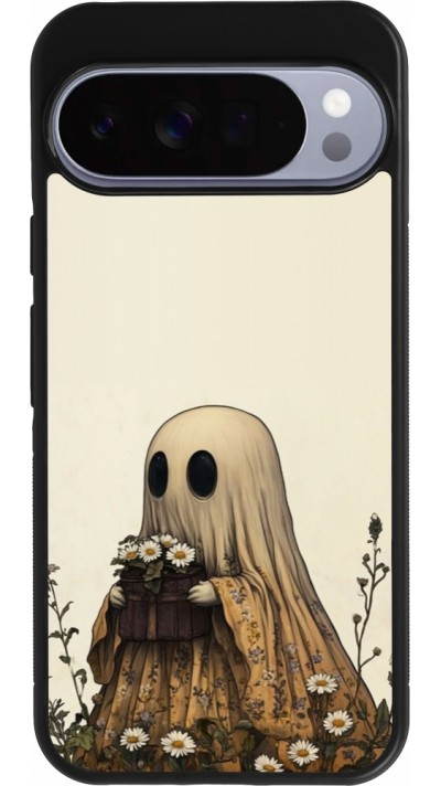 Coque Google Pixel 10 Pro XL - Silicone rigide noir Halloween 2025 Ghost gardener