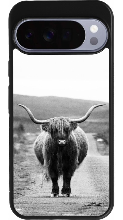 Google Pixel 10 Pro XL Case Hülle - Silikon schwarz Highland cattle