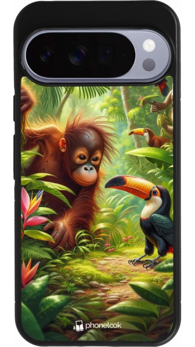 Google Pixel 10 Pro XL Case Hülle - Silikon schwarz Tropischer Dschungel Tayrona