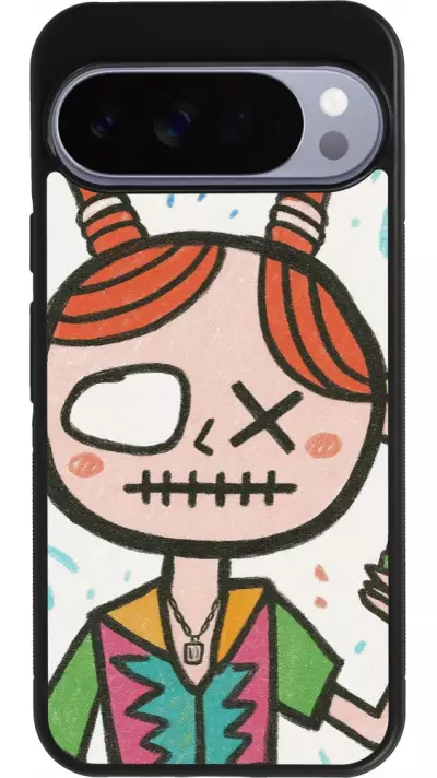 Coque Google Pixel 10 Pro XL - Silicone rigide noir Little Girl Sketch
