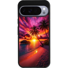 Coque Google Pixel 10 Pro XL - Silicone rigide noir Maldives Dusk Bliss