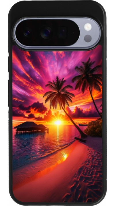 Coque Google Pixel 10 Pro XL - Silicone rigide noir Maldives Dusk Bliss
