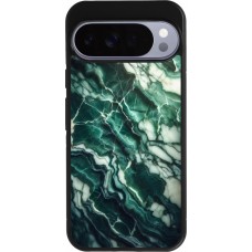 Coque Google Pixel 10 Pro XL - Silicone rigide noir Marbre vert majestueux