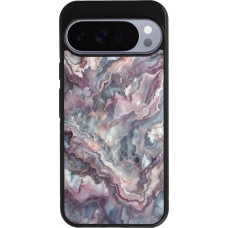 Google Pixel 10 Pro XL Case Hülle - Silikon schwarz Violetter silberner Marmor