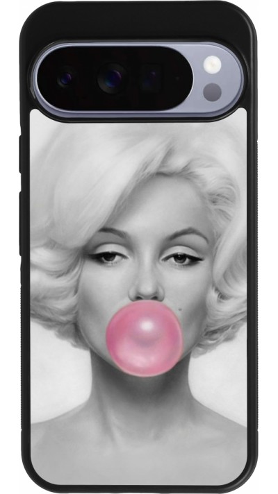 Coque Google Pixel 10 Pro XL - Silicone rigide noir Marilyn Bubble