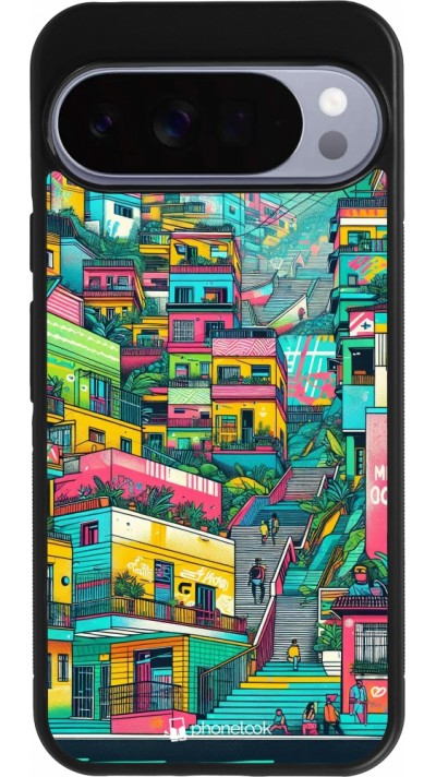 Coque Google Pixel 10 Pro XL - Silicone rigide noir Medellin Comuna 13 Art