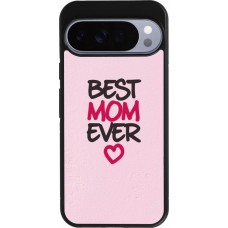 Coque Google Pixel 10 Pro XL - Silicone rigide noir Mom 2023 best Mom ever pink