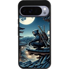 Coque Google Pixel 10 Pro XL - Silicone rigide noir Ninja sous la lune