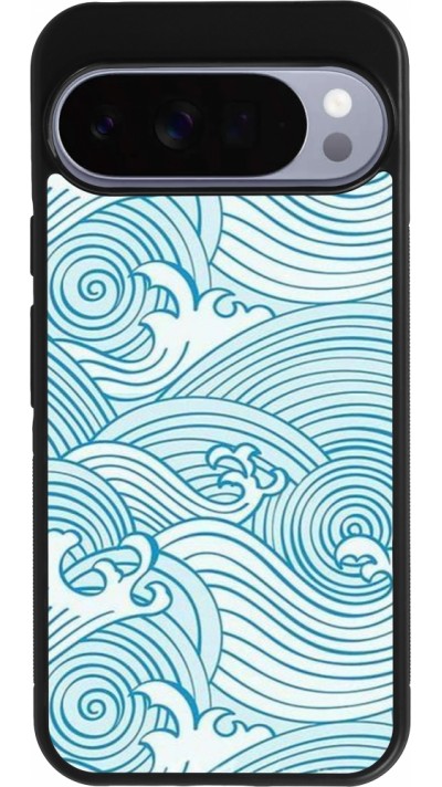 Coque Google Pixel 10 Pro XL - Silicone rigide noir Ocean Waves