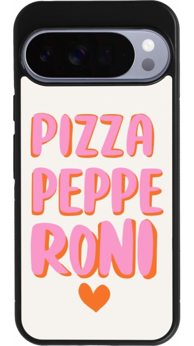 Coque Google Pixel 10 Pro XL - Silicone rigide noir Pizza pepperoni 2026