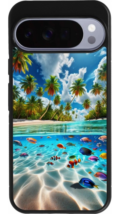 Coque Google Pixel 10 Pro XL - Silicone rigide noir Plage Paradis