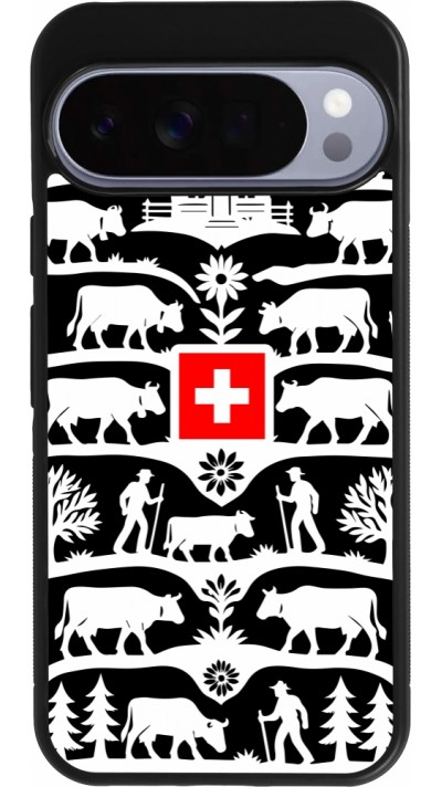 Coque Google Pixel 10 Pro XL - Silicone rigide noir Poya Suisse 3 noir