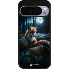 Google Pixel 10 Pro XL Case Hülle - Silikon schwarz Fuchs Mond Wald