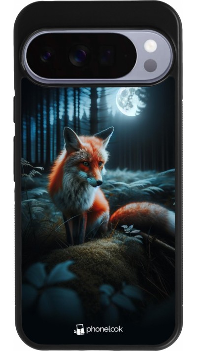Google Pixel 10 Pro XL Case Hülle - Silikon schwarz Fuchs Mond Wald